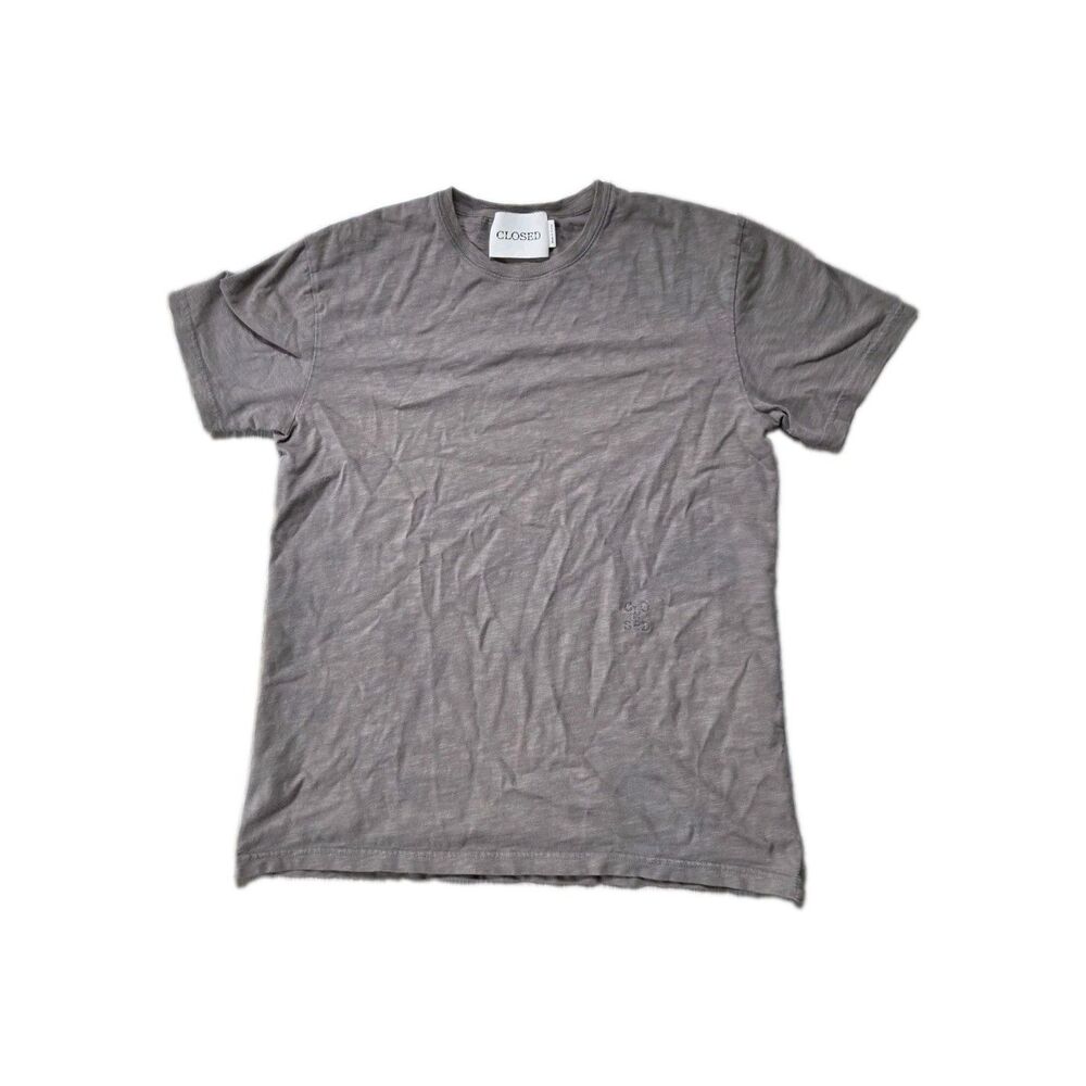 CLOSED Gray Organic Cotton Slub Crewneck Short Sleeve T-Shirt Sz M EUC